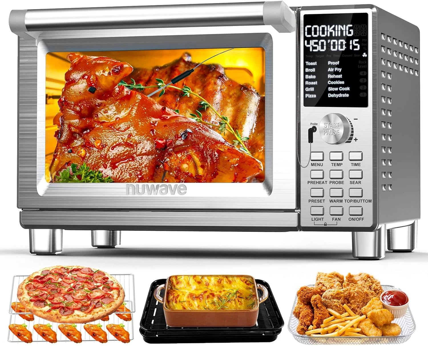 Bravo Pro Smart Toaster Oven & Air Fryer Combo, 30QT, 112 Presets, Stainless Ste