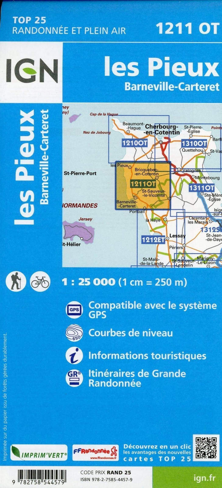 Thumbnail - Les Pieux - Barneville-carteret 1:25 000 (land-)karte Französisch 2018