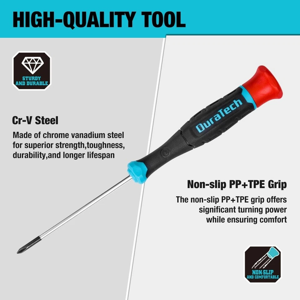 DURATECH 10 PCS Magnetic Small Precision Screwdriver Set with Pouch Phillips New - Image 3 of 4