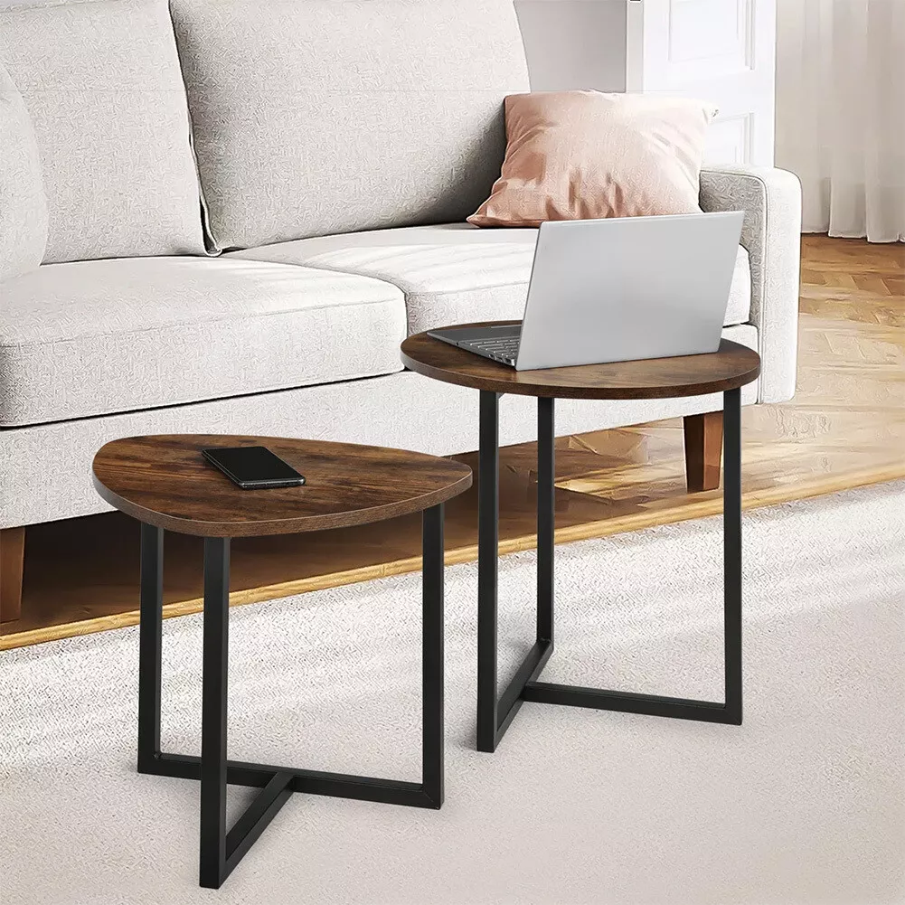 Nesting end outlet table with storage