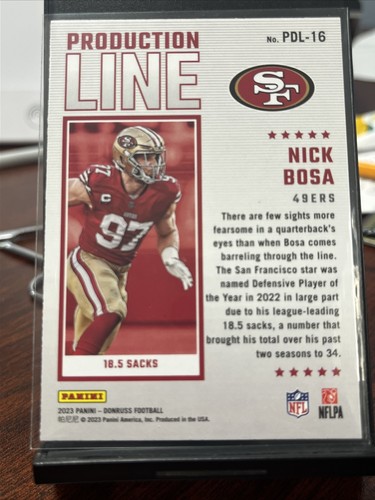2023 Panini Donruss - Production Line #PDL-16 Nick Bosa - Picture 2 of 2