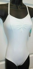 White Camisole Leotard Ladies sizes Body Wrappers BWP225 Pinchfront crisscross
