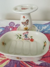 Takahashi "Butterfly" Ceramic-Porcelain Toothbrush  Soap Holder DEW SF Japan
