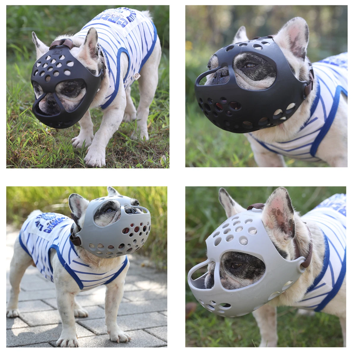 Dog Muzzle for Short Snout Dogs Breathable Holes Biting Chewing N7Z7