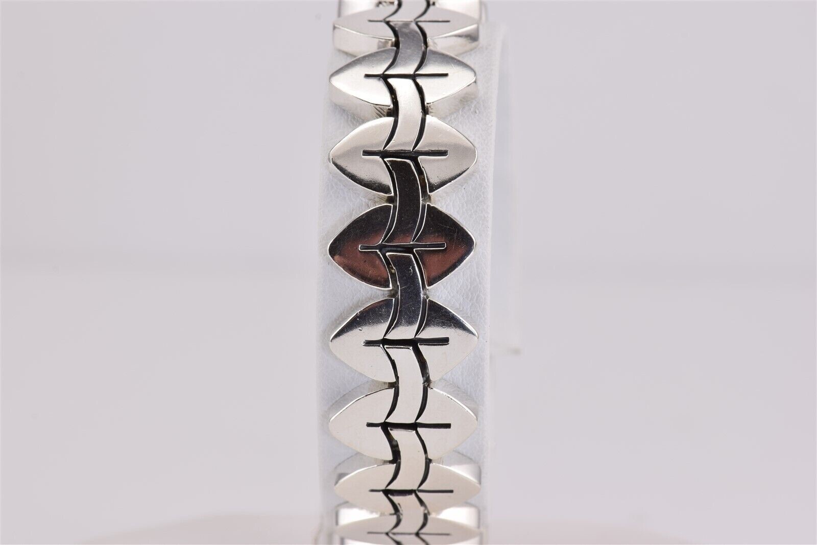 Sterling Silver Solid Unique Oval Linked Bracelet… - image 5