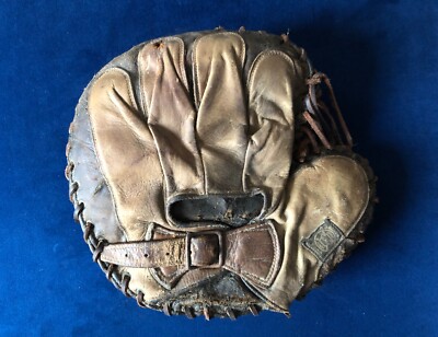 Antique 1915 Reach 2-tone catcher's mitt baseball glove vintage 1900s  rare