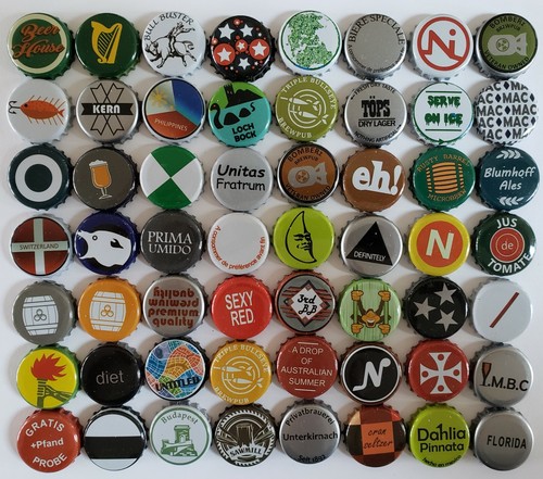 100 Mixed Beer Bottle Caps (((NO REPEATS))) Zero Defects Crimped, Used - Picture 5 of 10
