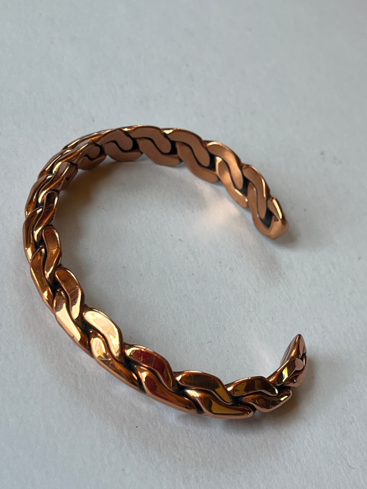 Thick Solid Copper Modified Curb Link Cuff Bangle… - image 4