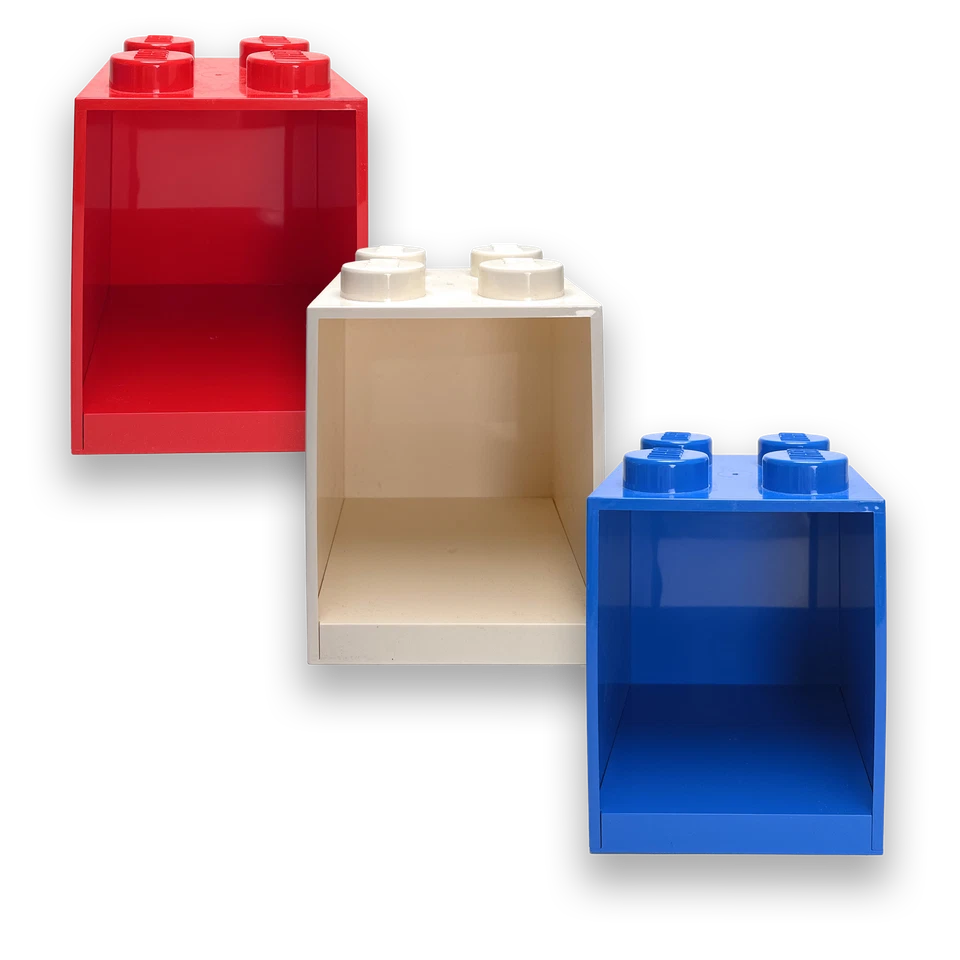 LEGO Brick 4 Knöpfe Noppen Baustein Aufbewahrung Kinder Regal Bausteinregal NEU