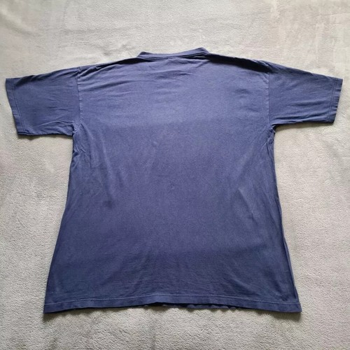 Vintage Adidas T-Shirt Blue Size XL Short Sleeve Cotton Top Made In USA 🇺🇸 - Picture 3 of 9