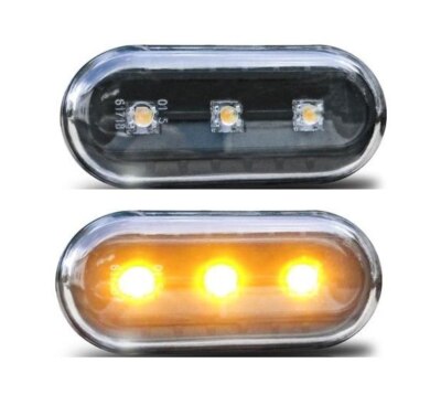 2x LED clear glass side indicator indicator for VW Seat Skoda Ford set black #2