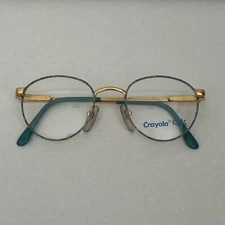 NOS Crayola Kids Eyeglass Frames 43-19-125 Flex Hinge Mickey Turquoise Gold