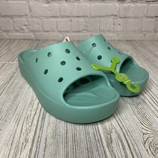 Crocs Platform Slides Sandals Women?s 8 Jade Green New 