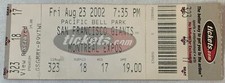 August 23, 2002 ticket SAN FRANCISCO GIANTS vs MONTREAL EXPOS