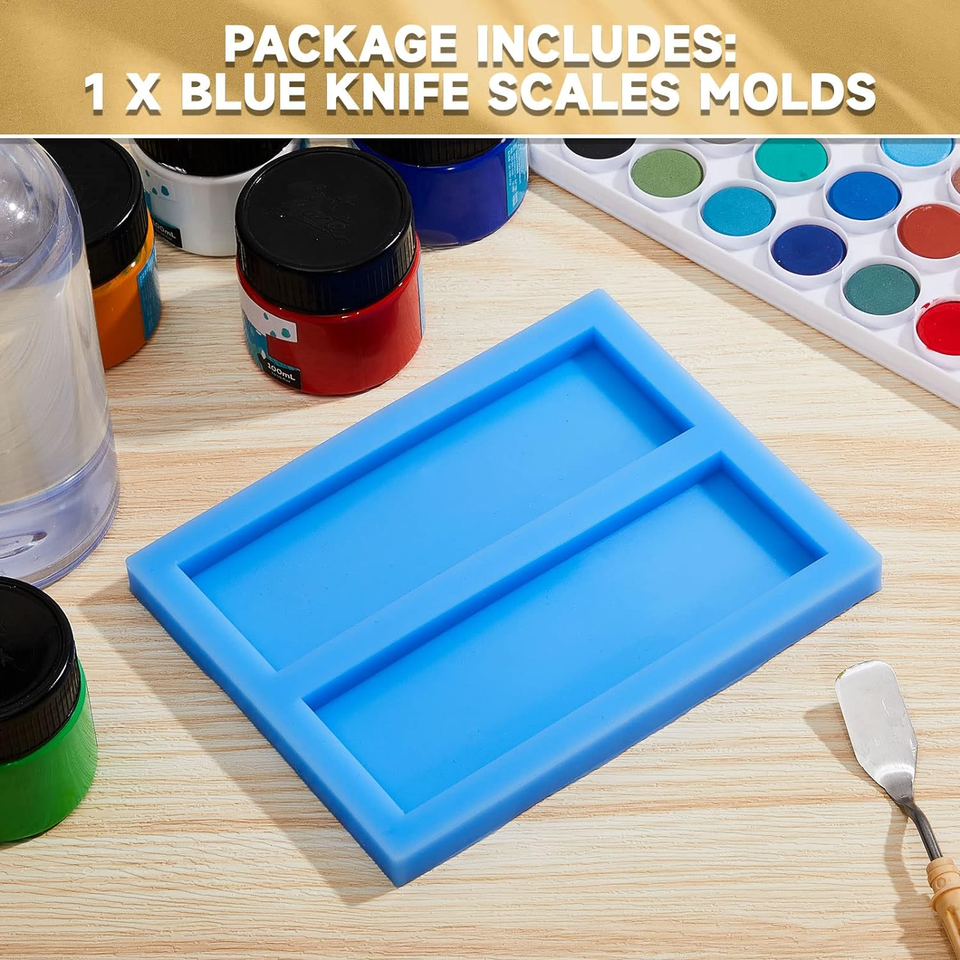 Double Cavity Silicone Knife Scale Mold Casting Resin Knife Mold for