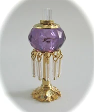 dollhouse doll house miniature ELECTRIC VICTORIAN TABLE LAMP PURPLE LAVENDER