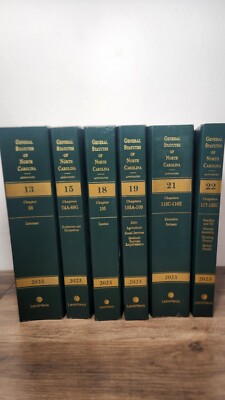 General Statutes of North Carolina 2023 Edition 13,15,18,19,21,22 Lexus Nexus