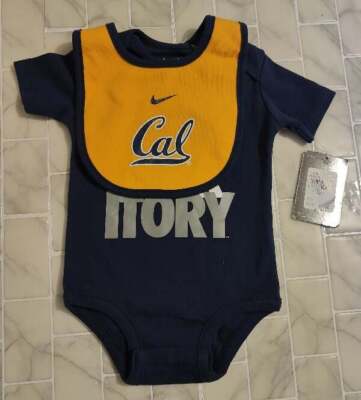 California Golden Bears Nike Baby Boys 3-6 Months Romper & bib Set NEW NWT