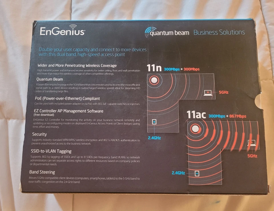 EnGenius EAP1200H Dual Band AC1200 Wireless Access Point Quantum Beam Business  - Image 2 of 4
