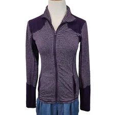 RBX Shirt Women's Extra Small Long Sleeve Zip Up Mock Neck Activewear Top Stripe