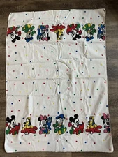 Mickey Mouse Baby Receiving Crib Blanket White Flannel Disney 37x26