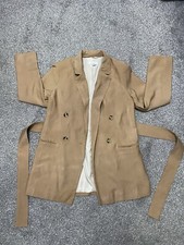 Topshop Camel Nude Oversized Blazer With Belt