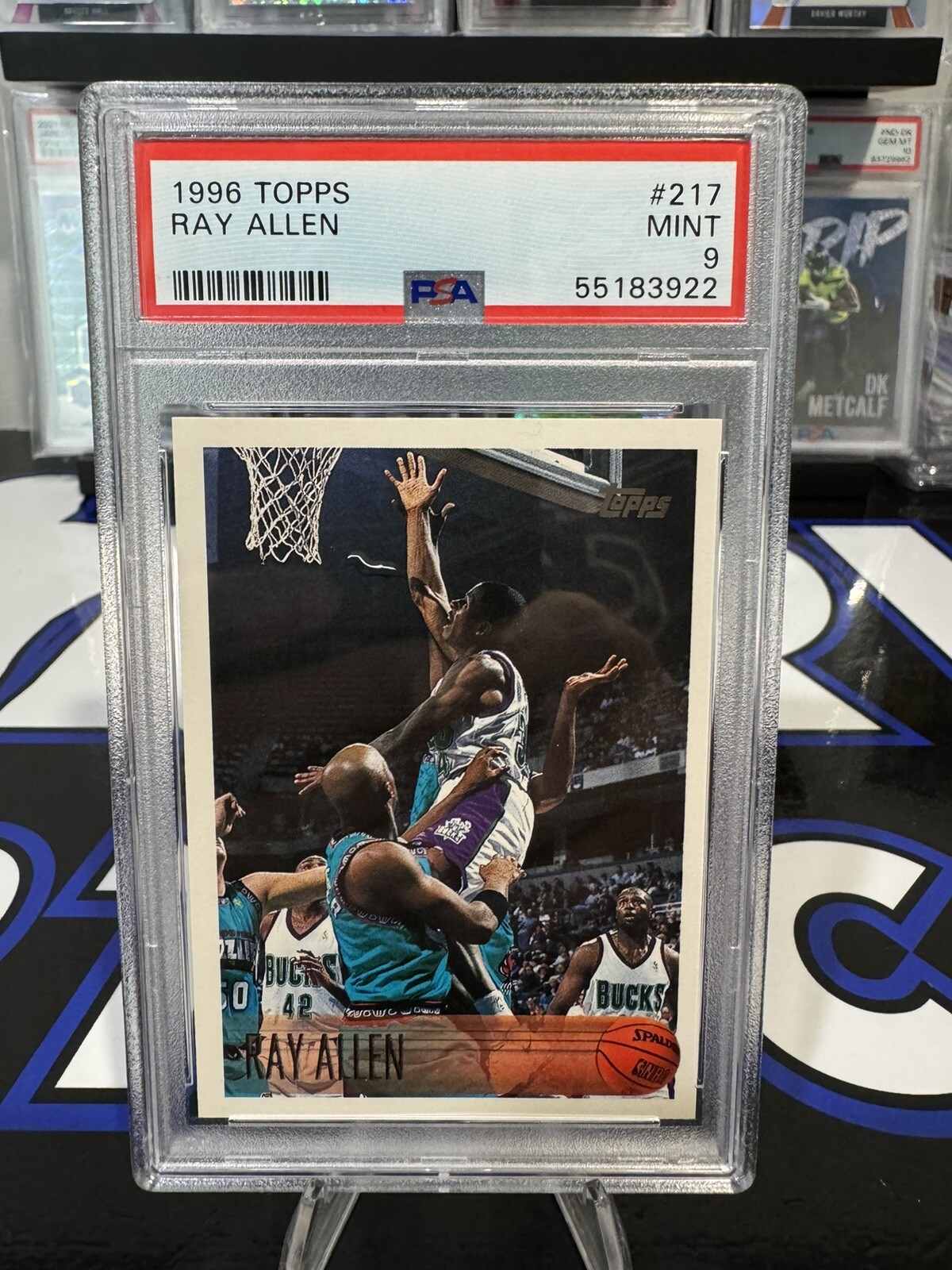 1996 TOPPS #217 RAY ALLEN ROOKIE RC PSA 9