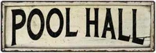 POOL HALL Farmhouse Style Wood Look Sign Gift   Metal Decor 106180028247