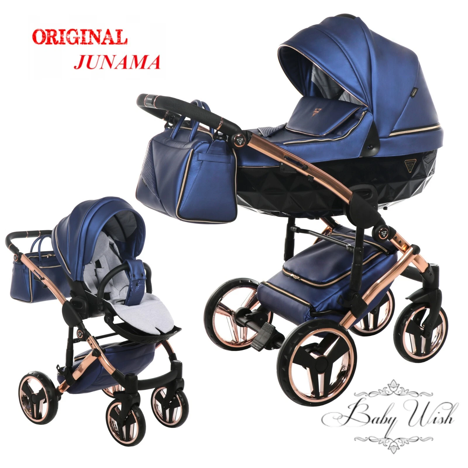 JUNAMA FLUO LINE V2 BABY PRAM STROLLER 2in1 CARRYCOT+ PUSHCHAIR UK RETURN