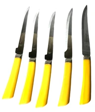 Lot/5 Vintage  Bakelite Richardson Forever Sharp Knives  Sheffields England 8 1/