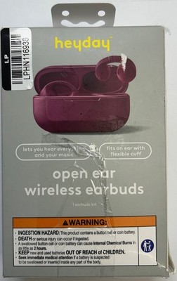 Heyday Open Ear Wireless Earbuds With Charging Case   Bluetooth 5.4 - Plum