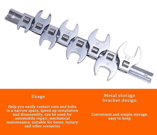 3/8 Inch Drive Crowfoot Wrench Set, 8-Piece, Metric, Chrome Plated, Corrosion... - 第 4/5 張圖片