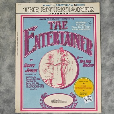 1973 The Entertainer Scott Joplin Organ Sheet Music Robert Hilf Play-By-Chord Vt