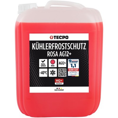 TECPO KÜHLERFROSTSCHUTZ ROT ROSA 10L KÜHLMITTEL G12+ -40°C ANTIFREEZE für VAG