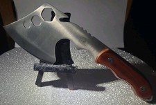 10.5" Camping Throwing Competition Axe Hog Hatchet Cleaver, w/ Sharpening Rod