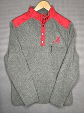 Alabama Crimson Tide Colosseum 1/4 Snap Pullover Mens L Zip Pockets Roll Tide