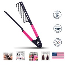 V-Shaped Hair Styling Comb for Quick Straightening - Sleek Smooth Finish