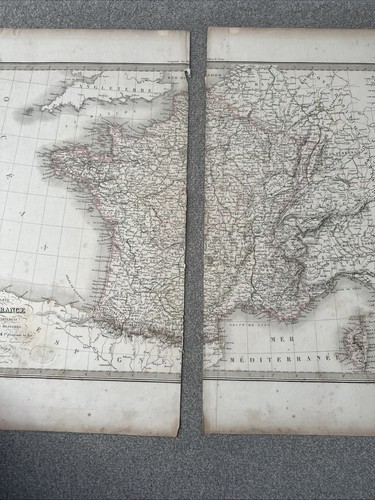 Lapie Antique Map of France 1842 Carte comparée de la France en 1789 et 1813 - Picture 13 of 18