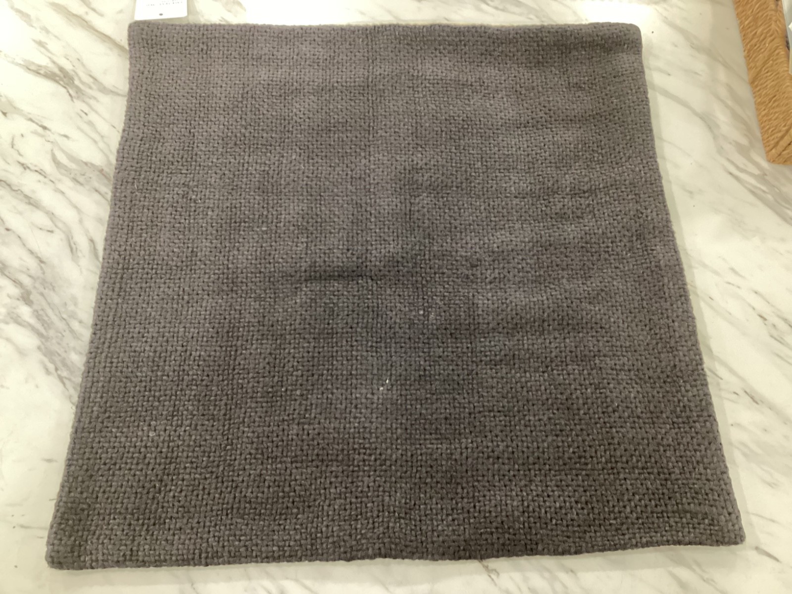Pottery Barn Faye Linen Textured Reversible Pillow Cover Black 20" Sq charcoal