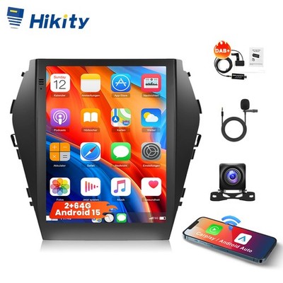 DAB+ 9.7'' Android15 NAVI Car Gps Tesla Style Für Hyundai Santa Fe Ix45 2013~2018