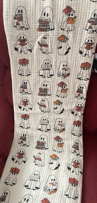 TK Maxx Halloween Geisterbuch Überwurf Lesegeist 100% Baumwolle Übergröße Decke
