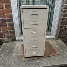 IKEA 6 Drawer Filing Cabinet Unit Tower Home Office Work  Metal White On Wheels