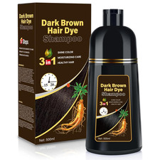 Hair Dye Shampoo for Gray Hair Coverage, 3-In-1 Semi-Permanent Color Shampoo for