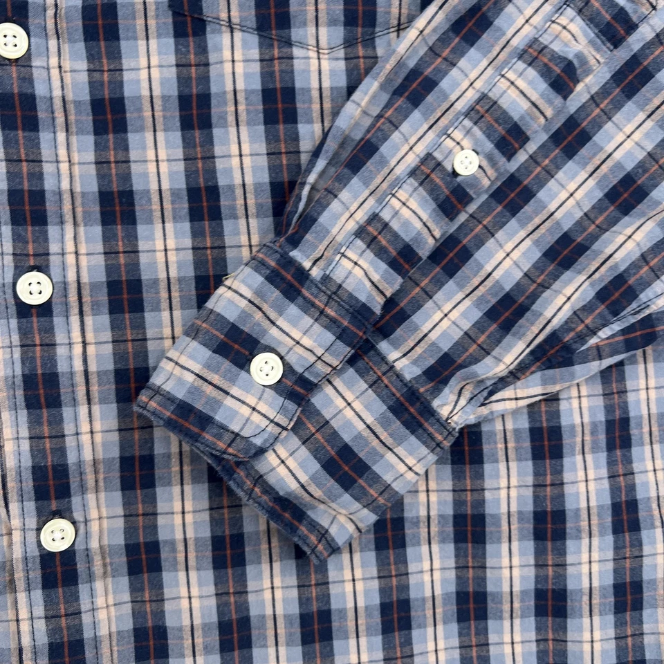 Fossil Button Down Shirt Mens Large Blue Plaid Classic Fit Long Sleeve Casual - Image 4 of 4