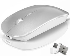 Wireless Mouse Bluetooth Laptop Silver FOR MacBook Air Mac Pro PC IPad Optical