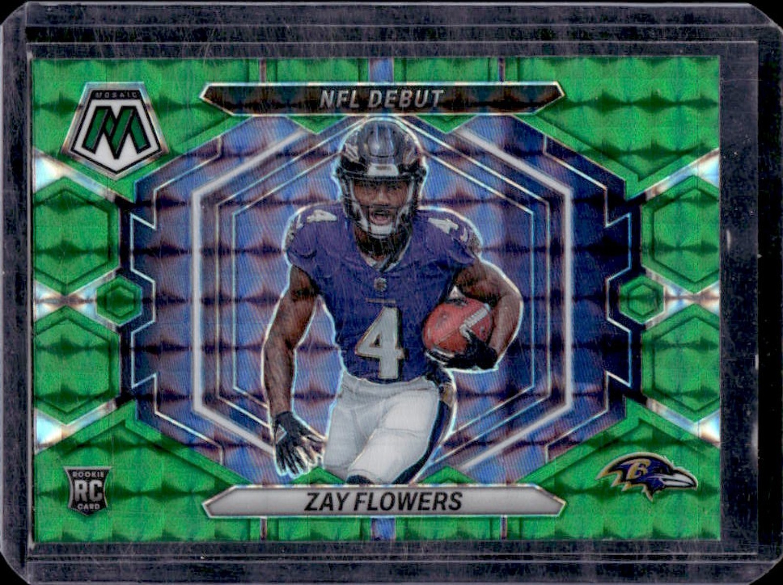 2023 Mosaic Zay Flowers RC Green Rookie NFL Debut #ND-18 Ravens