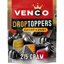 DROPTOPPERS ZACHT ZOET 225 G  -  SÜSSE & FRUCHTIGE LAKRITZ  BY VENCO