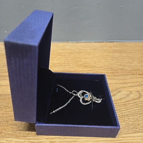 September Geburtsstein Halskette - S925 Sterling Silber Rose Anhänger blau - Bild 6 von 6