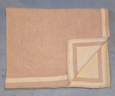 Pottery Barn Kids Pink Mauve Stripe Baby Blanket Acrylic Cotton Cream White