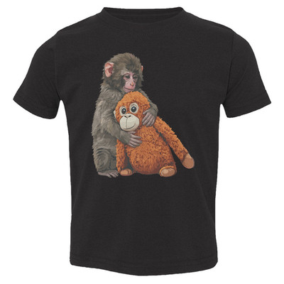Punch Monkey Hugging Plush Friend Viral Meme Toddler T-Shirt